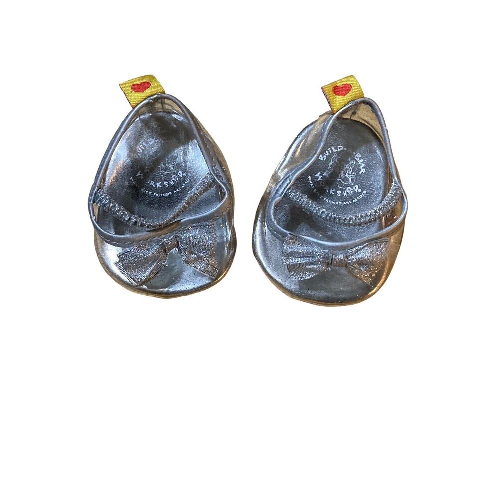 Build a Bear Workshop Silver and Clear Dress Shoes with a Heel